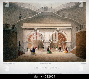 Blick auf den Eingang zu den Thames Tunnel, London, 1854. Künstler: Jules Louis Arnout Stockfoto