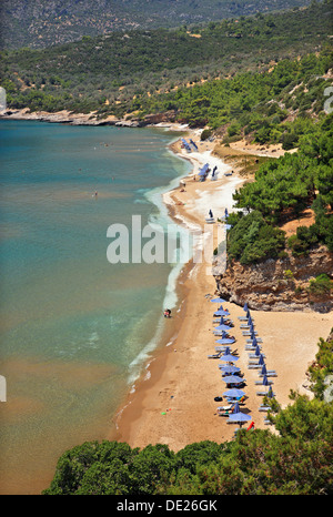 Psili Ammos Strand, direkt neben Kambos (von Marathokampos) Dorf, Insel Samos, Griechenland. Stockfoto