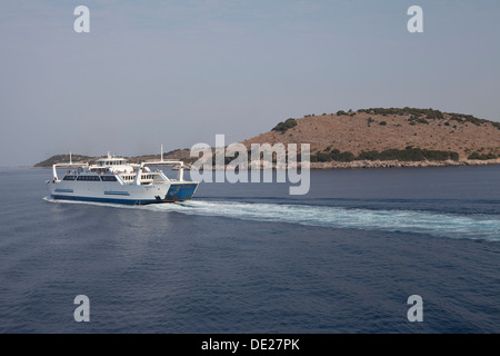 Mit der Fähre überqueren von Igoumenitsa nach Korfu, Griechenland. Stockfoto