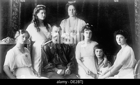 Die Familie von Zar Nikolaus II von Russland, 1910er Jahre.  Künstler: Anon Stockfoto