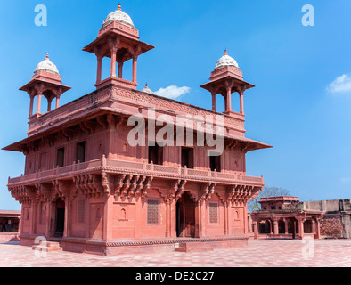 Die Halle Private Publikum in Fatehpur Sikri Palast und Festung in der Nähe von indischen Agra. Stockfoto