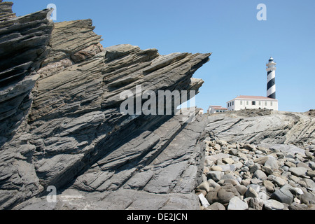 Cap de Favaritx Leuchtturm Cap de Favaritx, Cap de Favaritx, Minorca, Balearen, Spanien Stockfoto