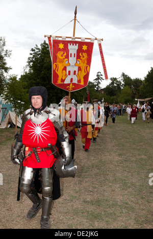 Europa, Italien, Emilia Romagna, Castell'Arquato, historische Reenactment, Mittelalter, Natur, Reisen, traditionelle, Tag, Stockfoto