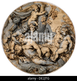 'Schlafender Bacchus', aus dem 17. Jahrhundert.  Künstler: Abraham Jansz van Diepenbeeck Stockfoto