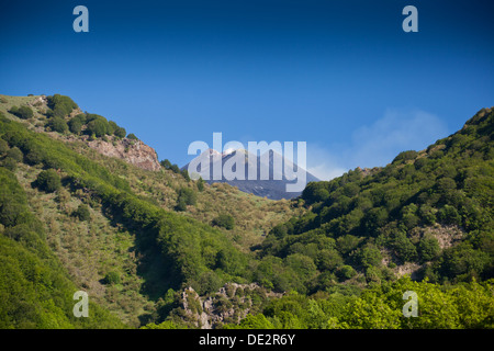 Ätna, der Stratovulkan auf der Ostküste Siziliens. Stockfoto