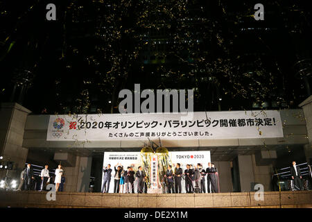 Tokio, Japan. 10. September 2013. September10, 2013: Nachbesprechung der Sitzung über Tokio den Zuschlag für die Olympischen Sommerspiele 2020 in Shinjuku, Tokio, Japan zu hosten. Bildnachweis: Daiju Kitamura/AFLO SPORT/Alamy Live-Nachrichten Stockfoto