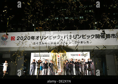 Tokio, Japan. 10. September 2013. September10, 2013: Nachbesprechung der Sitzung über Tokio den Zuschlag für die Olympischen Sommerspiele 2020 in Shinjuku, Tokio, Japan zu hosten. Bildnachweis: Daiju Kitamura/AFLO SPORT/Alamy Live-Nachrichten Stockfoto
