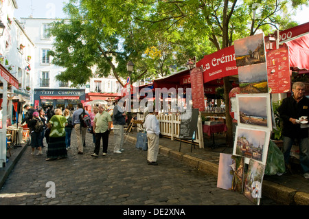Place du Tertre, Montmartre, Paris, Frankreich Stockfoto
