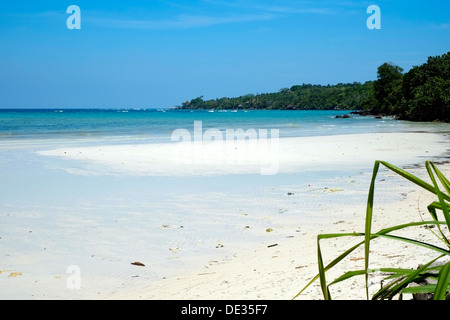 einsamen, unberührten Strand und kristallklarem Wasser des Karimunjawa Insel Java Indonesien Stockfoto