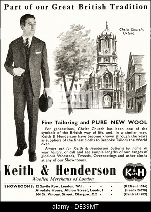 Werbung für KEITH & HENDERSON wollenen Merchants of London Magazin Anzeige ca. 1964 Stockfoto