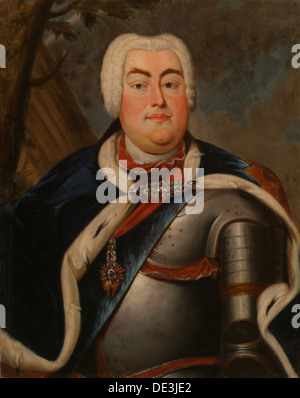 Porträt des Kaisers Augustus III von Polen. Künstler: anonym Stockfoto