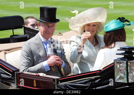 Ascot, Großbritannien, Prinz Charles und seine Frau Camilla Stockfoto