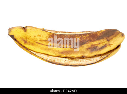 Kruste aus einer Banane auf weißem Hintergrund Stockfoto