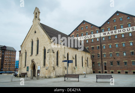 Die Mariners Kapelle im Bereich Gloucester Docks of Gloucester, Großbritannien. Stockfoto