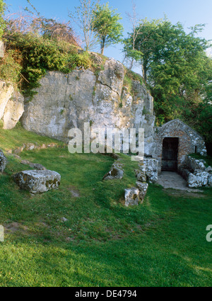 Ffynnon Seiriol, Anglesey: Heilige Brunnen am Penmon Priory zugeordnete St Seiriol, die traditionell ein keltische Kloster hier in der C6th gegründet. Stockfoto