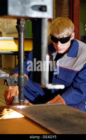 Moers, Deutschland, Trainee für Schweißen Arbeiter Stockfoto