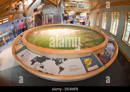 Besucherzentrum am Denali Nationalpark und Reservat, Alaska, Vereinigte Staaten von Amerika Stockfoto