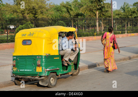 Tuc-Tuc-Taxistand, Alt-Delhi, Indien Stockfoto