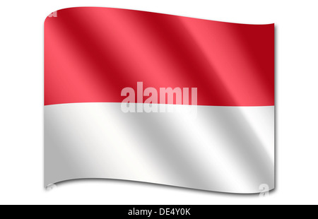 Flagge von Indonesien Stockfoto
