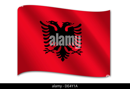 Flagge von Albanien Stockfoto