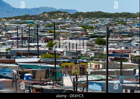 Khayelitsha, einem dicht besiedelten, teilweise informellen Township in Kapstadt, Südafrika Stockfoto