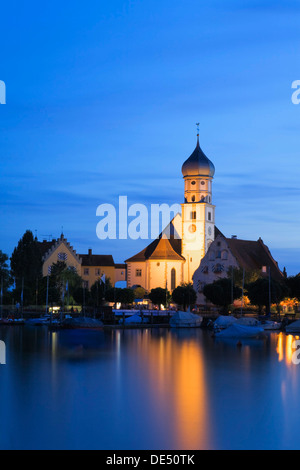Barocke Kirche von Sankt Georg, St. George, Wasserburg, Bodensee, Bayern Stockfoto
