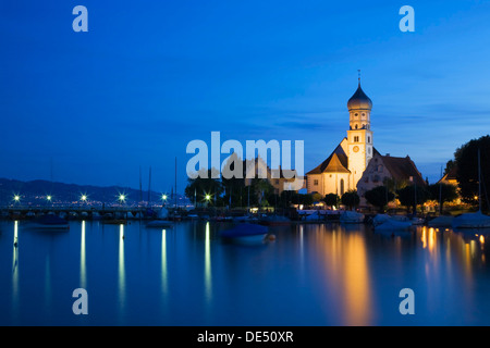 Barocke Kirche von Sankt Georg, St. George, Wasserburg, Bodensee, Bayern Stockfoto