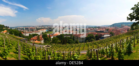 Blick vom Hradschin, Burgviertel, quer durch die Stadt, Malá Strana, Prag, Tschechische Republik Stockfoto