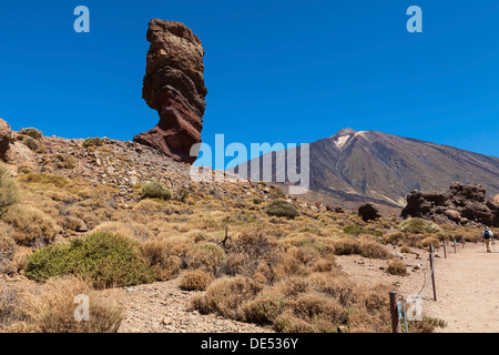 Roque Cinchado Felsformation an Roques de Garcia, Lavafelsen, Teide-Nationalpark, UNESCO-Weltkulturerbe, Vilaflor Stockfoto