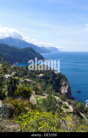 Klippen in der Nähe von Estellencs, Banyalbufar, Mallorca, Balearen, Spanien Stockfoto