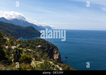 Klippen in der Nähe von Estellencs, Banyalbufar, Mallorca, Balearen, Spanien Stockfoto