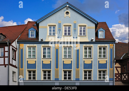 Restaurierten Jugendstil-Fassade, Altstadt, Fürth, Middle Franconia, Bayern, Deutschland Stockfoto