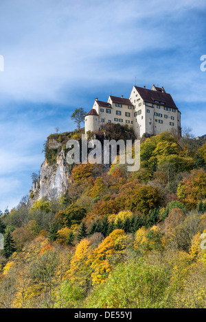 Schloss Werenwag Burg auf einer felsigen Klippe im oberen Donautal, Baden-Württemberg Stockfoto