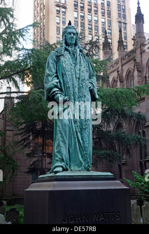 John Watts Gedenkstätte im Friedhof der Trinity Church Stockfoto