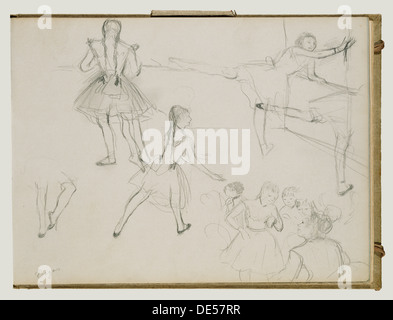 Ballett-Tänzer Proben; Französisch, Edgar Degas, 1834-1917; ca. 1877 Stockfoto