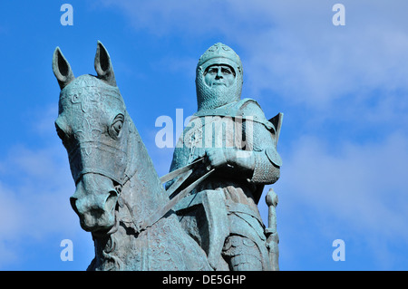 Reiterstatue von Robert the Bruce bei Bannockburn, Stirling, Schottland Stockfoto