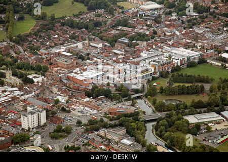 Luftaufnahme von Newbury Stadtzentrum in Berkshire Stockfoto