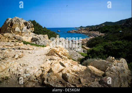 Steinkueste in Sardinien Stockfoto