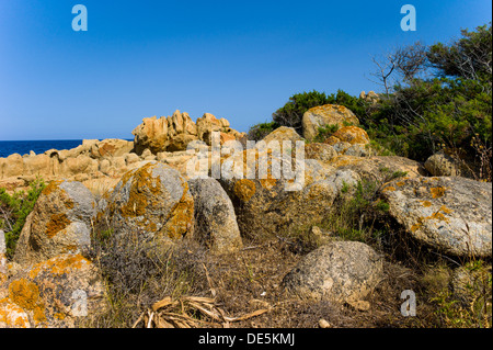 Steinkueste in Sardinien Stockfoto