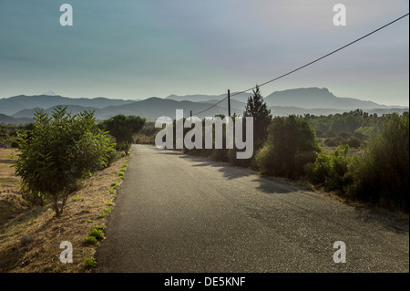 Straßen- und macht Linie auf Sardinien Stockfoto