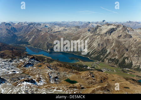 Surlej, Schweiz, auf der Bernina-Bergkette im Oberengadin Stockfoto