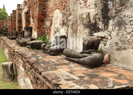 beschädigen Sie Buddha-Statue im Tempel Wat Mahathat, Ayutthaya. Thailand Stockfoto