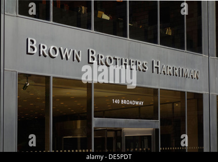 Brown Brothers Harriman Investment Banking in Manhattan NYC Stockfoto