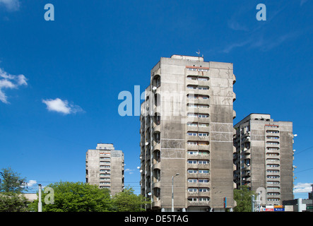 Wroclaw, Polen, Wolkenkratzer der Siedlung Plac Grunwaldzki Stockfoto