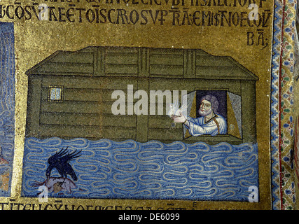 Geschichte Noahs: Noah senden Der Rabe und die erste Taube (Detail des innere Mosaiken in der Sankt Markus Basilika), aus dem 11. Jahrhundert. Artist: Byzantinische Mast Stockfoto