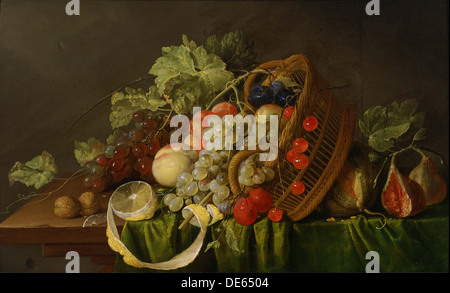 Stillleben mit einem Korb der Frucht, ca 1654. Künstler: Heem, Cornelis, de (1631-1695) Stockfoto