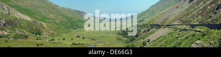 Nant Ffrancon Pass. Panorama-Blick Stockfoto
