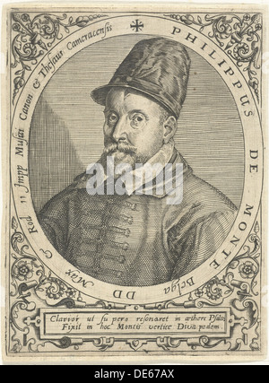 Porträt des Komponisten Philippe de Monte (1521-1603), c. 1598. Künstler: Bry, Theodor de (1528-1598) Stockfoto