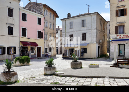 Porec, Kroatien, Wohnhäuser in der Altstadt Stockfoto