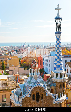 Park Güell in Barcelona, Spanien. Stockfoto